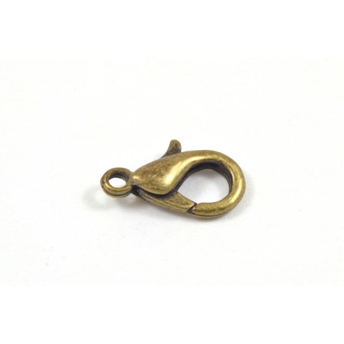 Lobster claw clasp 15mm antique brass